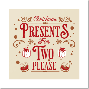 Christmas Presents For Two Pregnancy Announcement Posters and Art